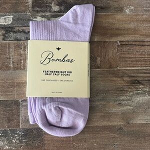 Bombas Purple Featherweight Rib Calf Socks